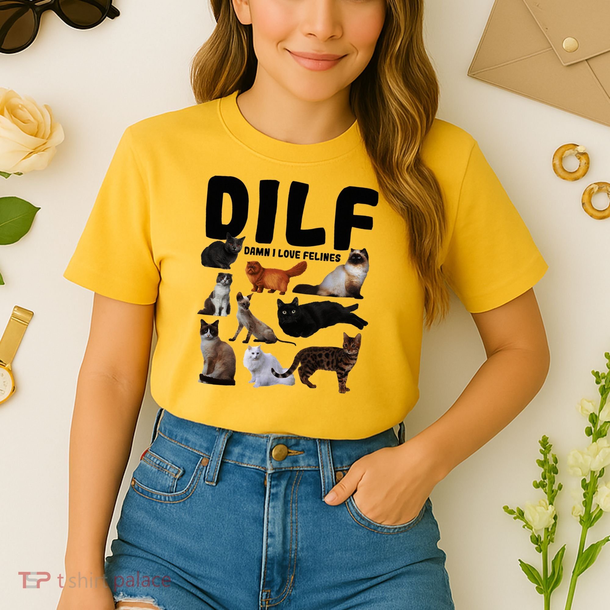 Dilf Damn I Love Felines Funny Cat Kitty Lover Comfort Colors Boxy T-Shirt
