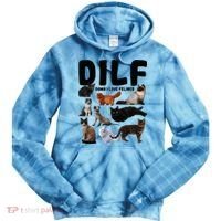 Dilf Damn I Love Felines Funny Cat Kitty Lover Tie Dye Hoodie thumb 0