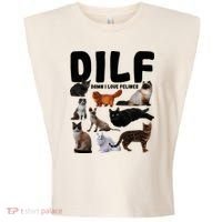 Dilf Damn I Love Felines Funny Cat Kitty Lover Garment-Dyed Women's Muscle Tee thumb 0
