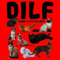 Dilf Damn I Love Felines Funny Cat Kitty Lover Santa Hat thumb 1