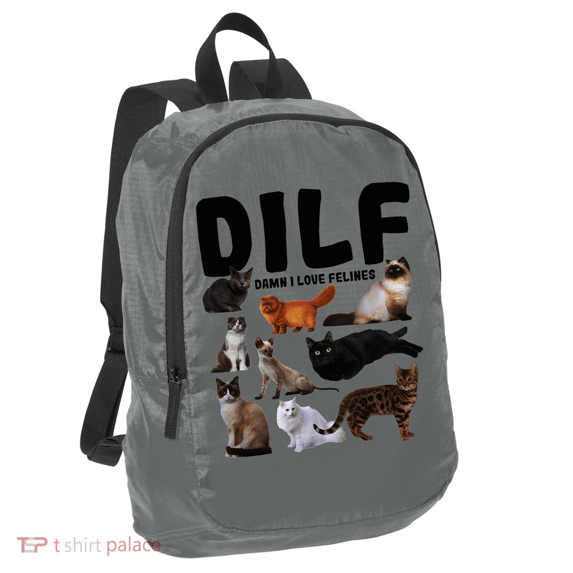 Dilf Damn I Love Felines Funny Cat Kitty Lover Port Authority Crush Ripstop Backpack