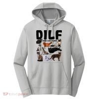 Dilf Damn I Love Felines Funny Cat Kitty Lover Performance Fleece Hoodie thumb 0