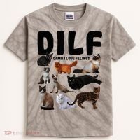 Dilf Damn I Love Felines Funny Cat Kitty Lover Kids Tie-Dye T-Shirt thumb 0