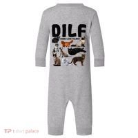 Dilf Damn I Love Felines Funny Cat Kitty Lover Infant Fleece One Piece thumb 0