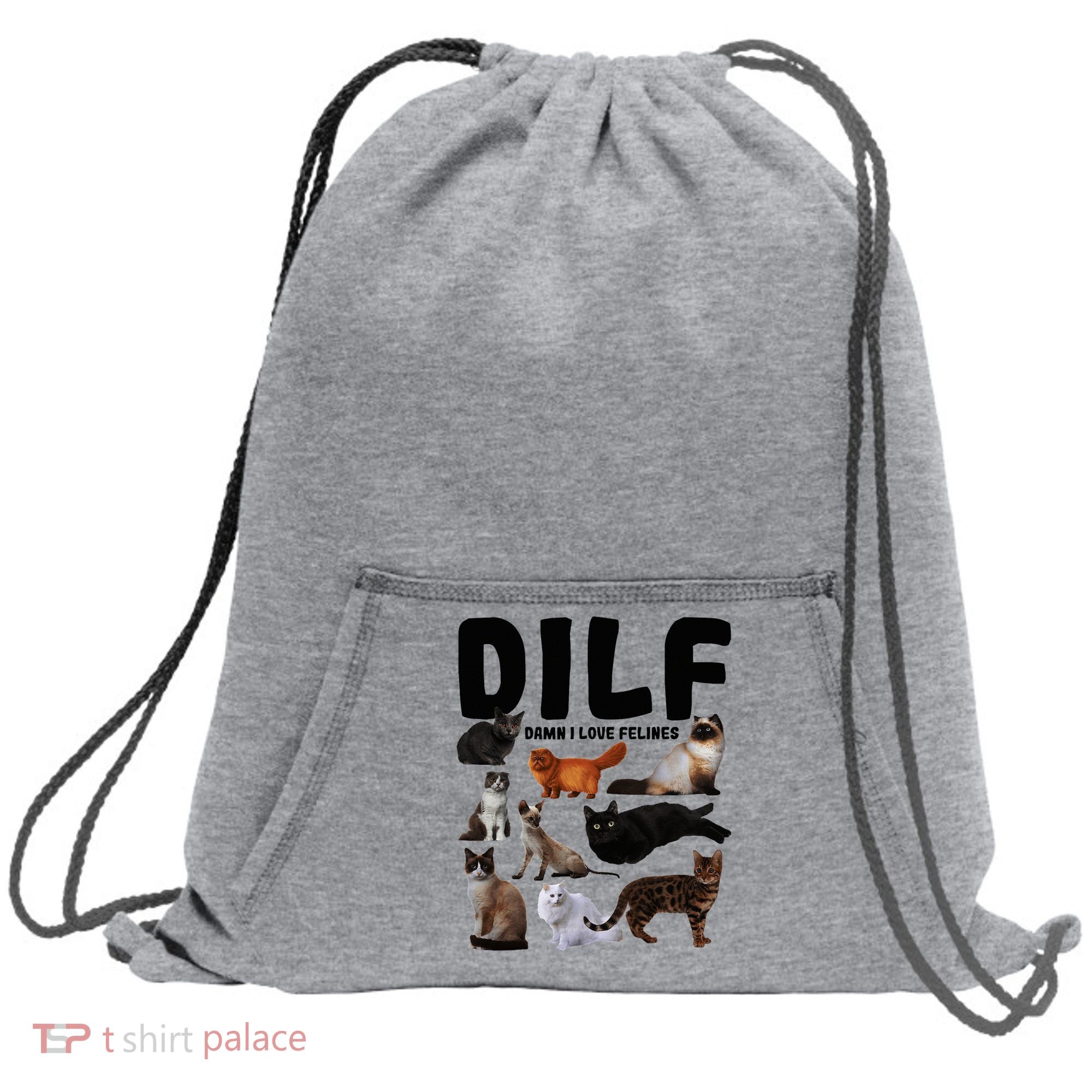 Dilf Damn I Love Felines Funny Cat Kitty Lover Sweatshirt Cinch Pack Bag