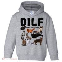 Dilf Damn I Love Felines Funny Cat Kitty Lover Toddler Hoodie thumb 0