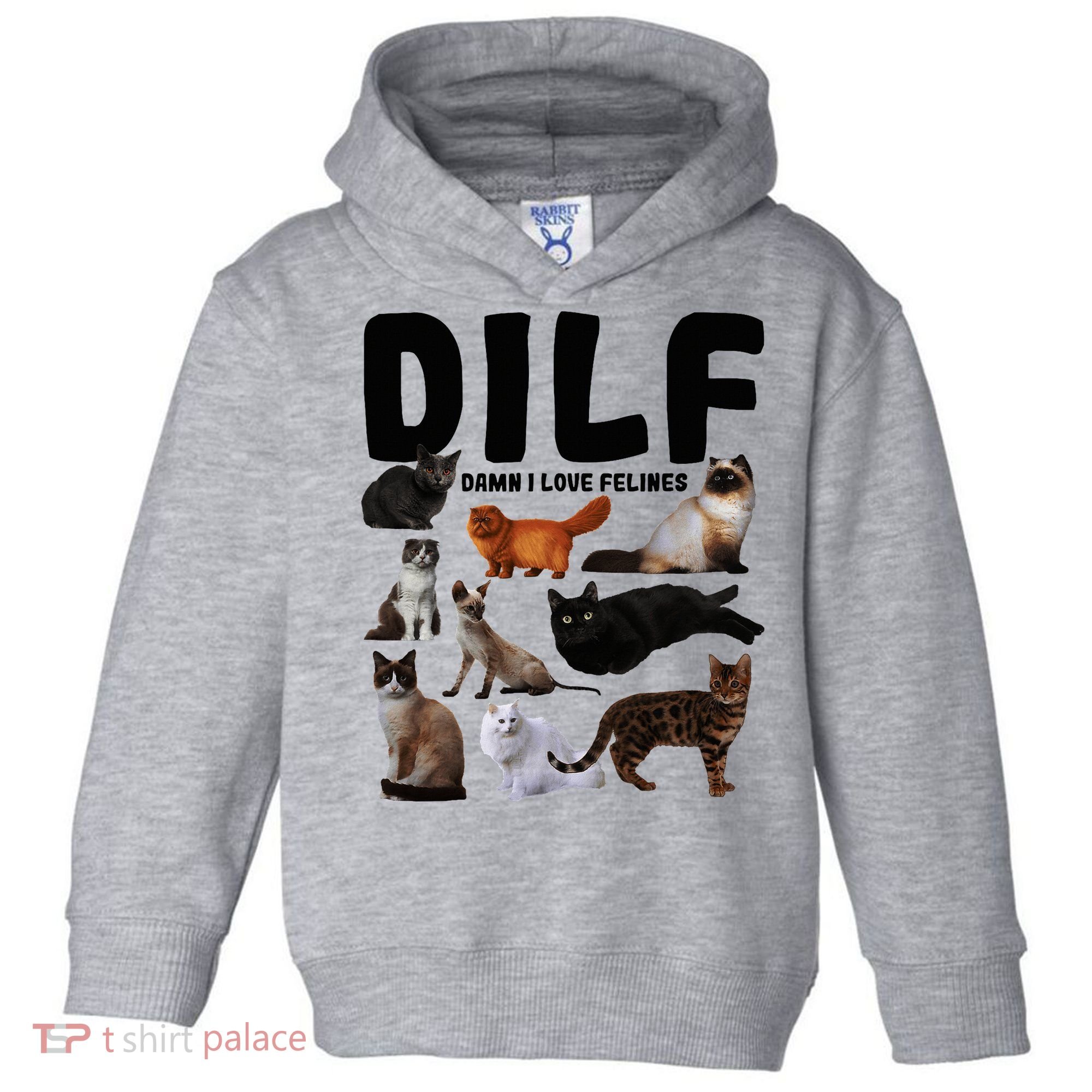 Dilf Damn I Love Felines Funny Cat Kitty Lover Toddler Hoodie