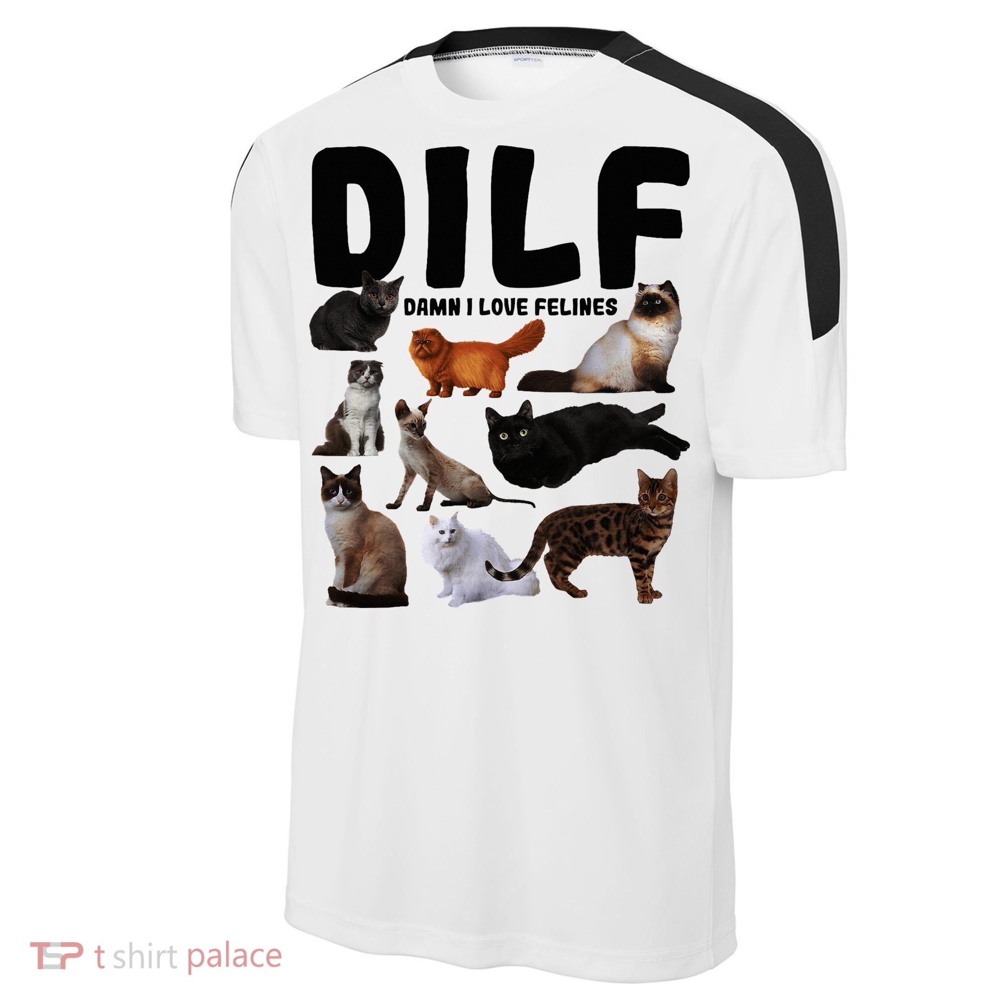 Dilf Damn I Love Felines Funny Cat Kitty Lover Sport-Tek Competitor United Soccer Jersey