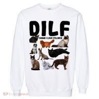Dilf Damn I Love Felines Funny Cat Kitty Lover Garment-Dyed Sweatshirt thumb 0