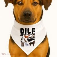 Dilf Damn I Love Felines Funny Cat Kitty Lover USA-Made Doggie Bandana thumb 1