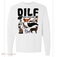 Dilf Damn I Love Felines Funny Cat Kitty Lover Comfort Colors Heavyweight Long Sleeve T-Shirt thumb 0