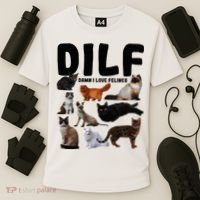 Dilf Damn I Love Felines Funny Cat Kitty Lover Cooling Performance Crew T-Shirt thumb 3
