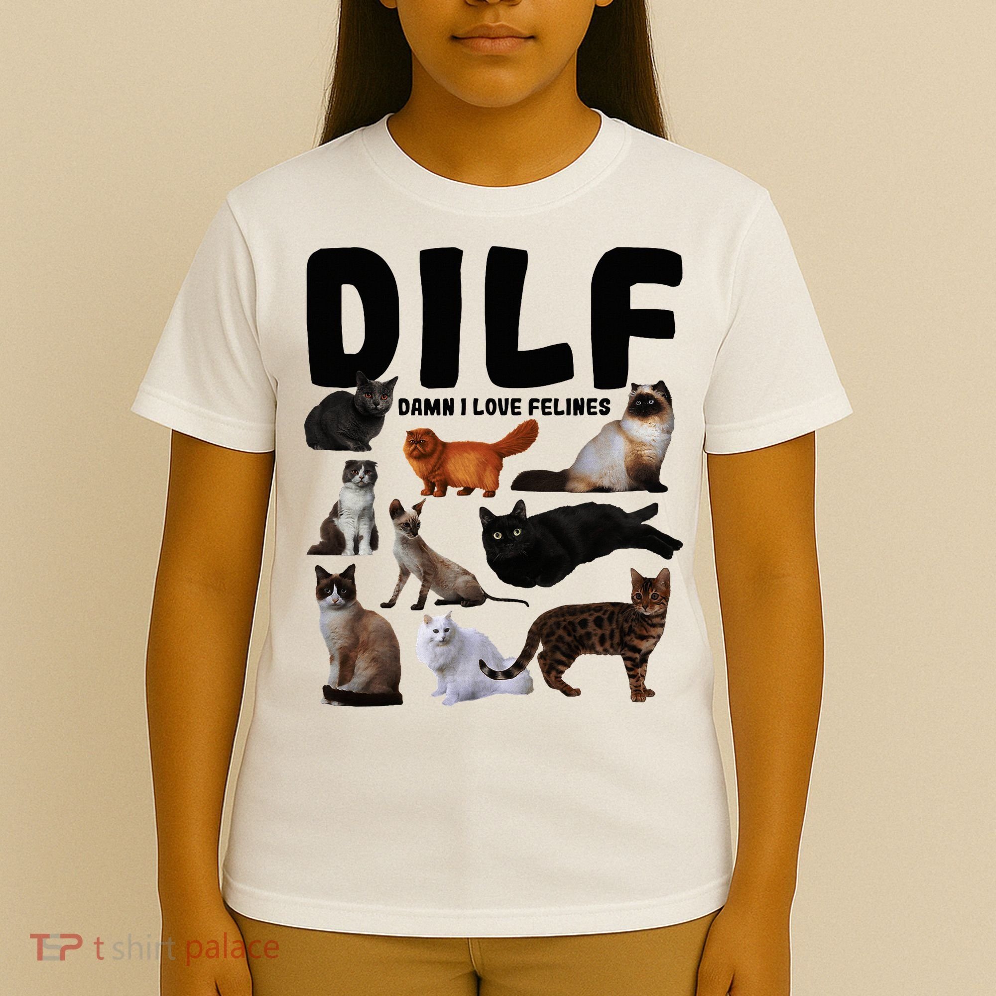 Dilf Damn I Love Felines Funny Cat Kitty Lover T-Shirt