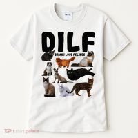 Dilf Damn I Love Felines Funny Cat Kitty Lover Tall T-Shirt thumb 0