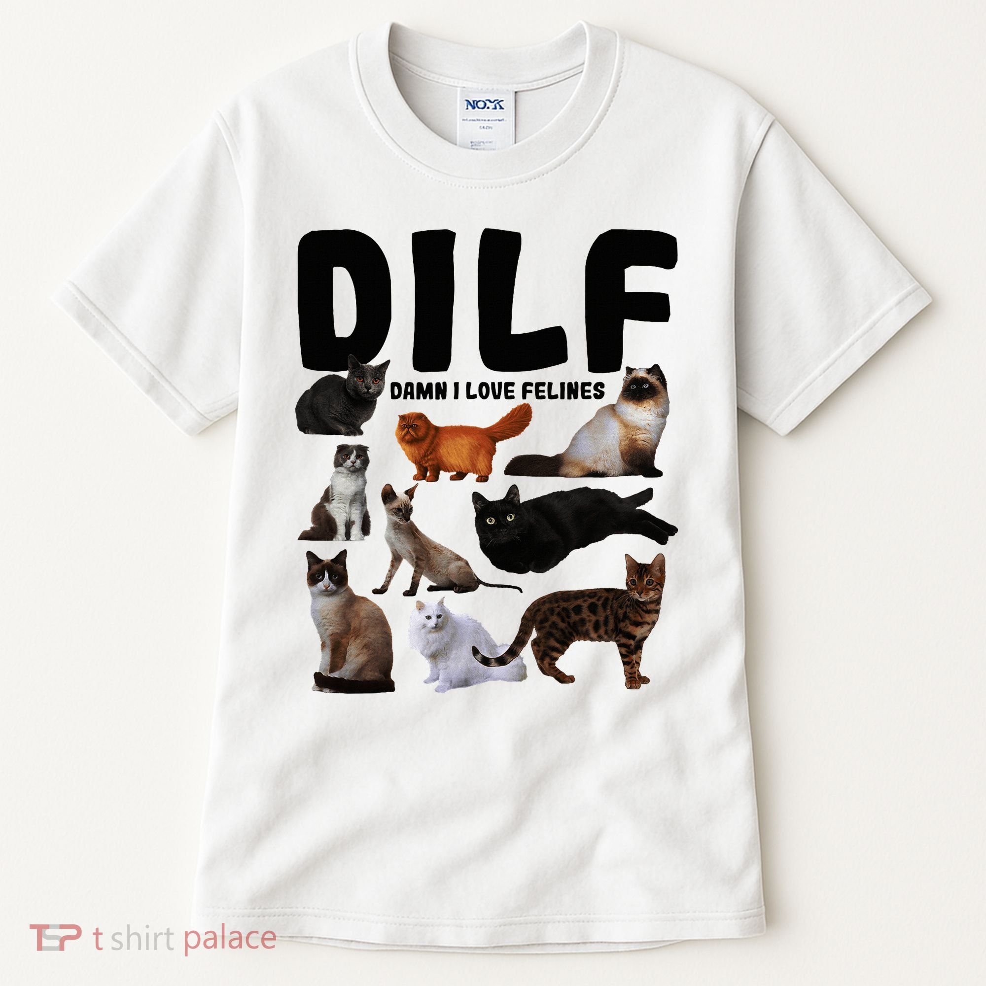 Dilf Damn I Love Felines Funny Cat Kitty Lover Tall T-Shirt