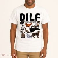 Dilf Damn I Love Felines Funny Cat Kitty Lover Tall T-Shirt thumb 2