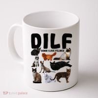 Dilf Damn I Love Felines Funny Cat Kitty Lover Coffee Mug thumb 0
