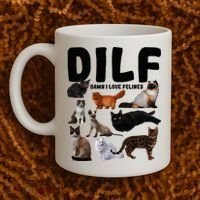 Dilf Damn I Love Felines Funny Cat Kitty Lover Coffee Mug thumb 2