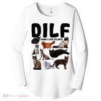 Dilf Damn I Love Felines Funny Cat Kitty Lover Women's Perfect Tri Tunic Long Sleeve Shirt thumb 0