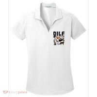 Dilf Damn I Love Felines Funny Cat Kitty Lover Women's Dry Zone Grid Polo thumb 0