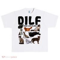 Dilf Damn I Love Felines Funny Cat Kitty Lover Urban Oversized Heavyweight T-Shirt thumb 0