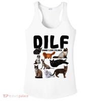 Dilf Damn I Love Felines Funny Cat Kitty Lover Ladies PosiCharge Competitor Racerback Tank thumb 0