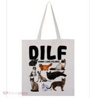 Dilf Damn I Love Felines Funny Cat Kitty Lover Tote Bag thumb 0