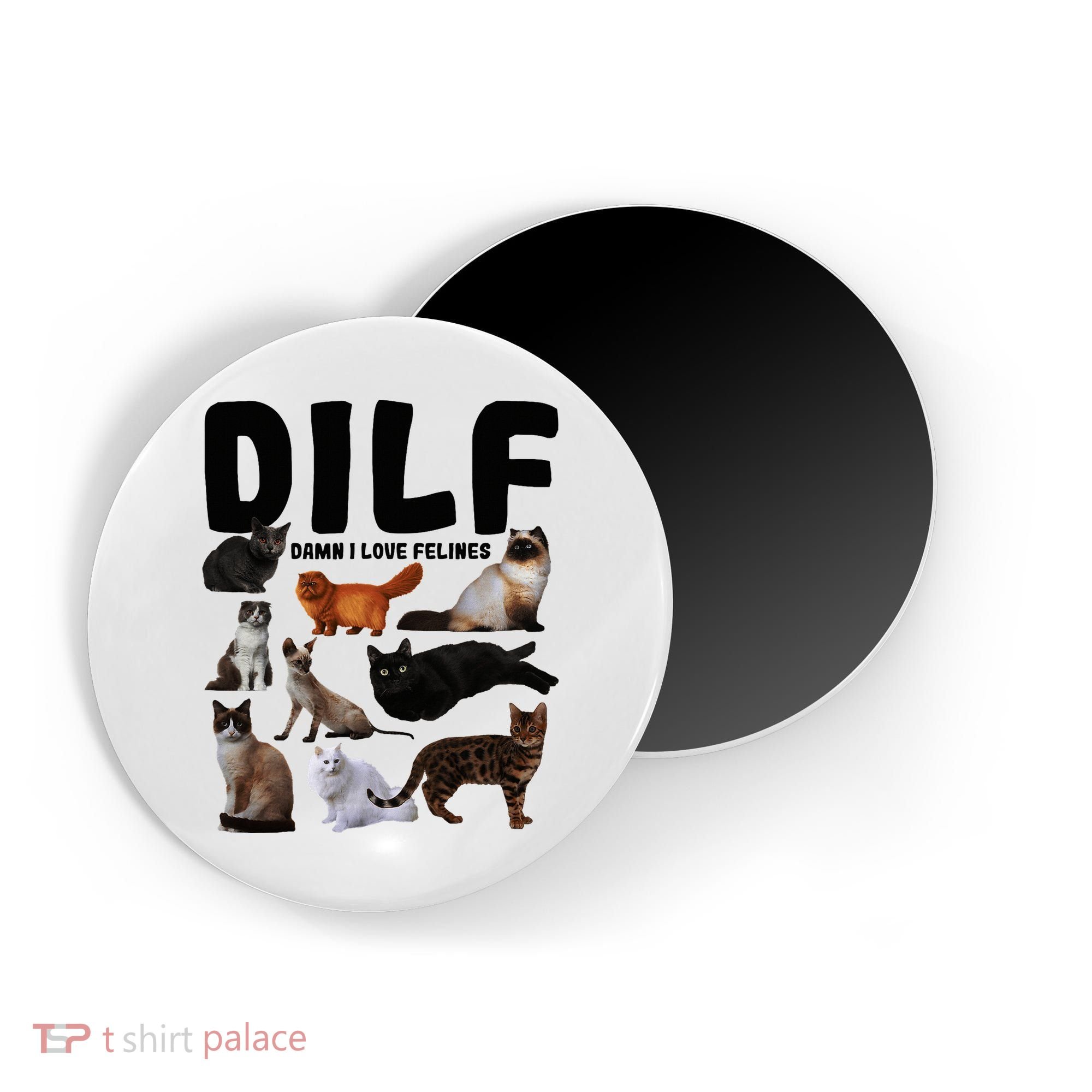 Dilf Damn I Love Felines Funny Cat Kitty Lover Magnet