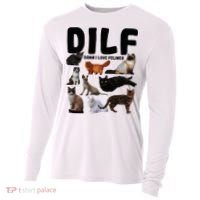 Dilf Damn I Love Felines Funny Cat Kitty Lover Cooling Performance Long Sleeve Crew thumb 0