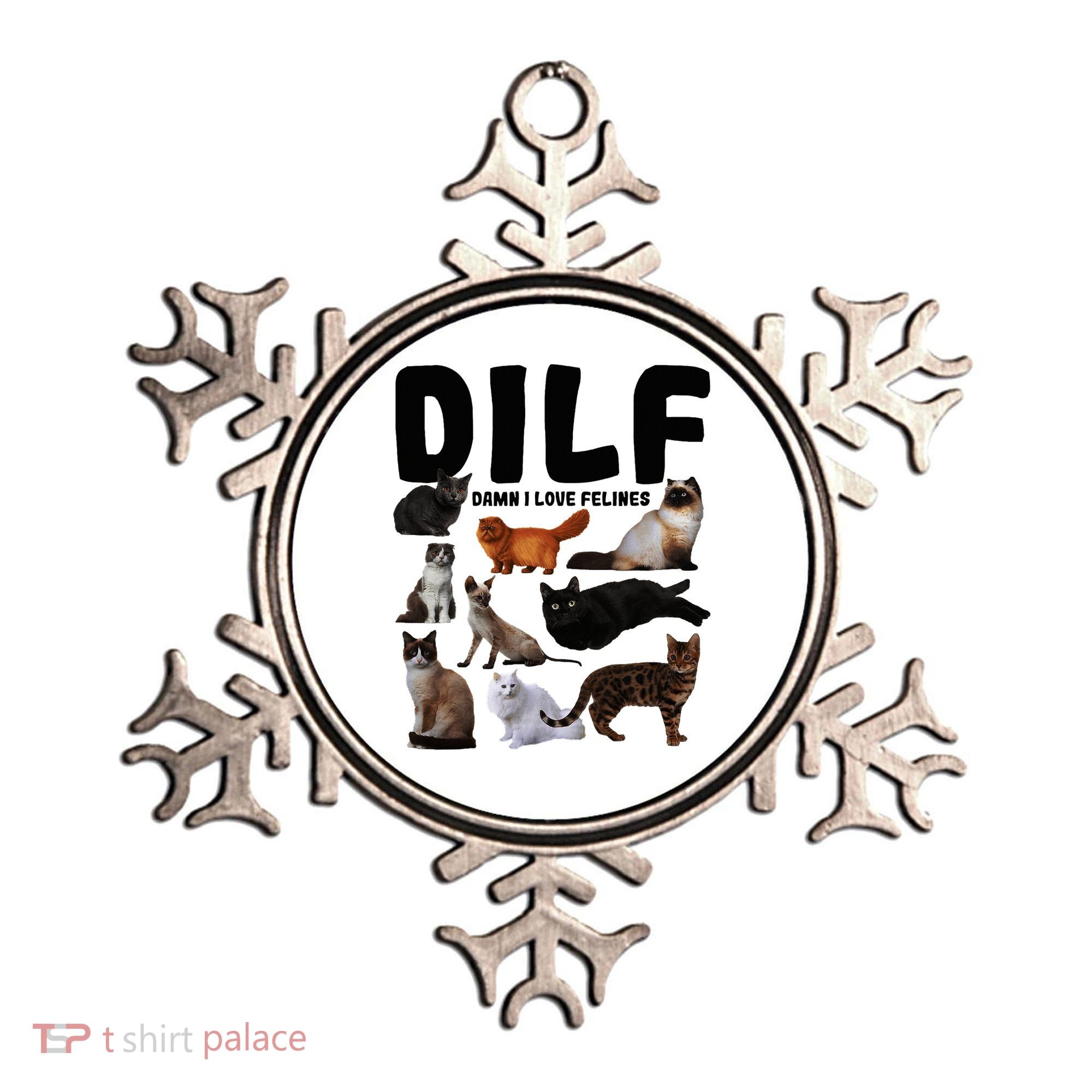 Dilf Damn I Love Felines Funny Cat Kitty Lover Ornament
