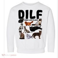 Dilf Damn I Love Felines Funny Cat Kitty Lover Toddler Sweatshirt thumb 0