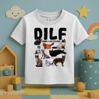 Dilf Damn I Love Felines Funny Cat Kitty Lover Toddler T-Shirt thumb 3