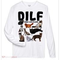 Dilf Damn I Love Felines Funny Cat Kitty Lover Zone Performance Long-Sleeve T-Shirt thumb 0