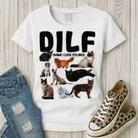 Dilf Damn I Love Felines Funny Cat Kitty Lover Women's T-Shirt thumb 3