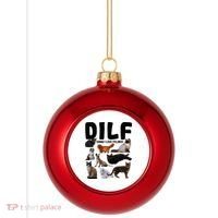 Dilf Damn I Love Felines Funny Cat Kitty Lover Plastic Christmas Ball Ornament thumb 0