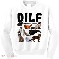 Dilf Damn I Love Felines Funny Cat Kitty Lover Kids Sweatshirt thumb 0