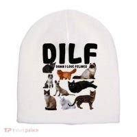 Dilf Damn I Love Felines Funny Cat Kitty Lover Short Acrylic Beanie thumb 0