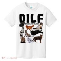 Dilf Damn I Love Felines Funny Cat Kitty Lover Kids T-Shirt thumb 0