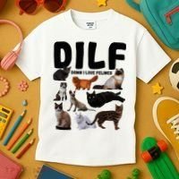 Dilf Damn I Love Felines Funny Cat Kitty Lover Kids T-Shirt thumb 3