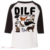 Dilf Damn I Love Felines Funny Cat Kitty Lover Toddler Fine Jersey T-Shirt thumb 0
