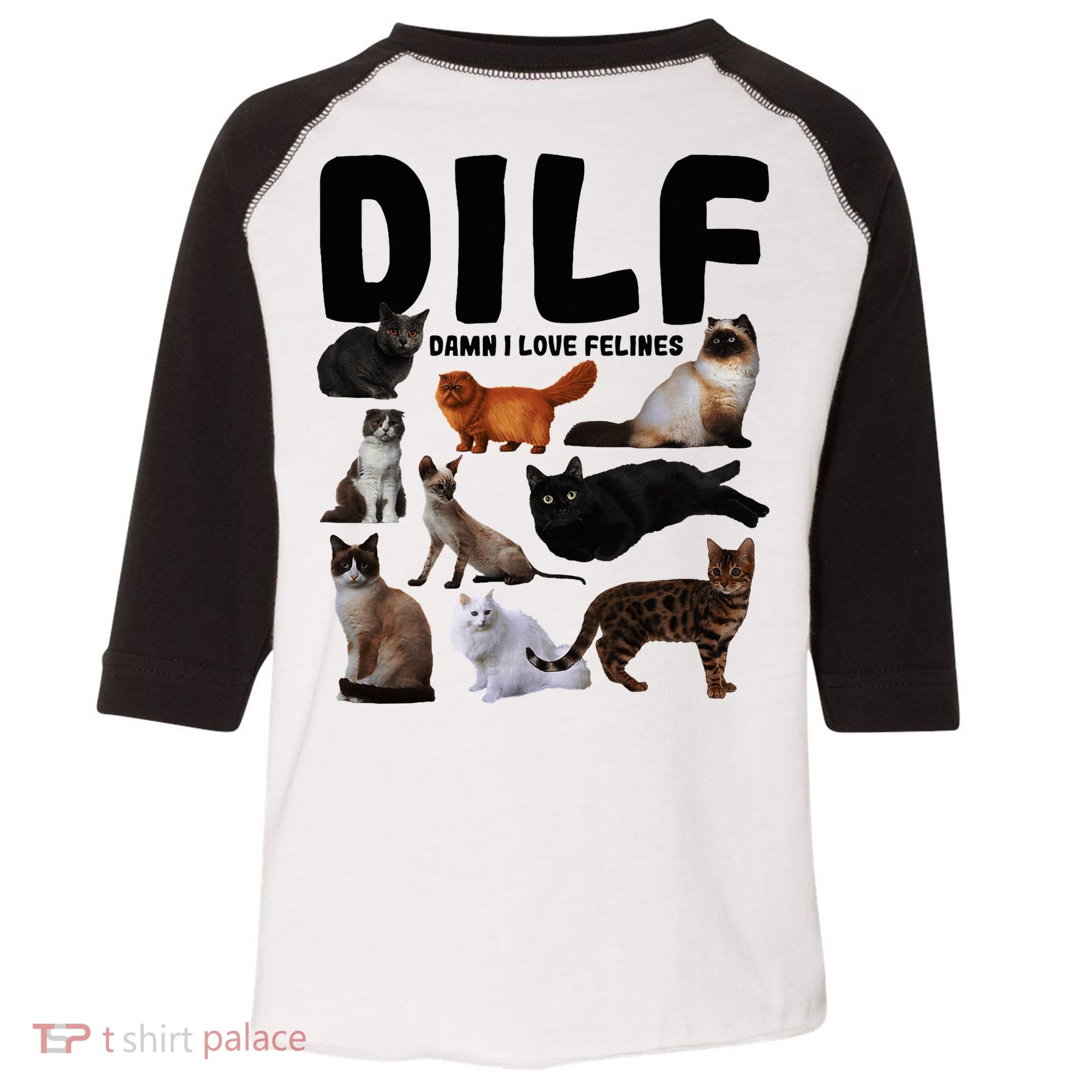 Dilf Damn I Love Felines Funny Cat Kitty Lover Toddler Fine Jersey T-Shirt