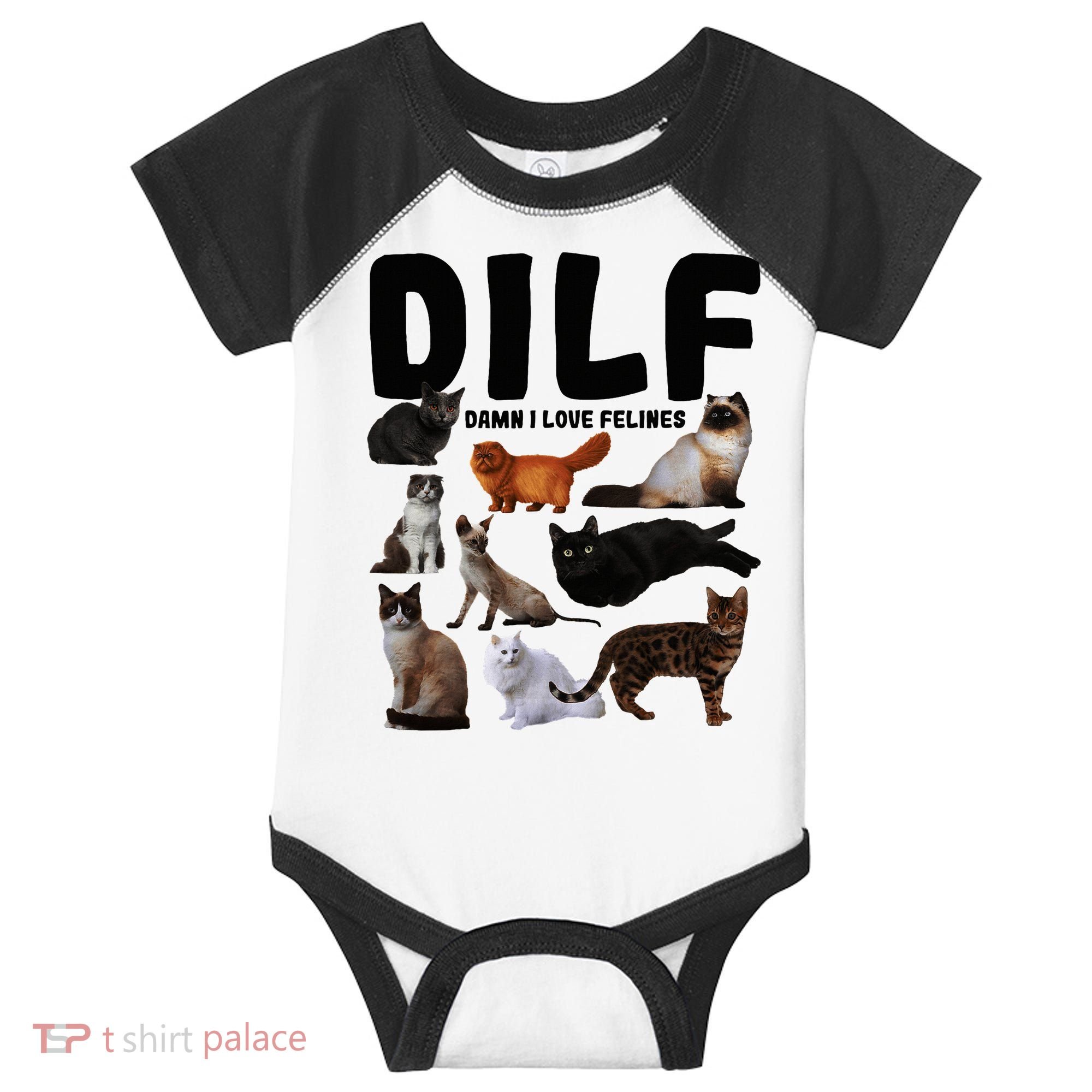 Dilf Damn I Love Felines Funny Cat Kitty Lover Infant Baby Jersey Bodysuit