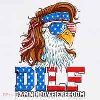 Dilf Damn I Love Freedom Eagle Funny Patriotic 4th Of July Women's Hoodie thumb 2