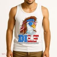 Dilf Damn I Love Freedom Eagle Funny Patriotic 4th Of July Tank Top thumb 3