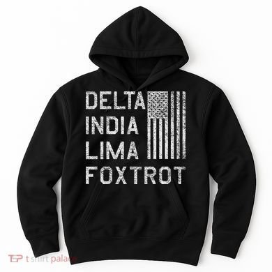 Dilf Dela India Lima Foxro Us Flag American Pario Hoodie