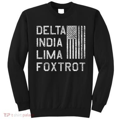 Dilf Dela India Lima Foxro Us Flag American Pario Sweatshirt
