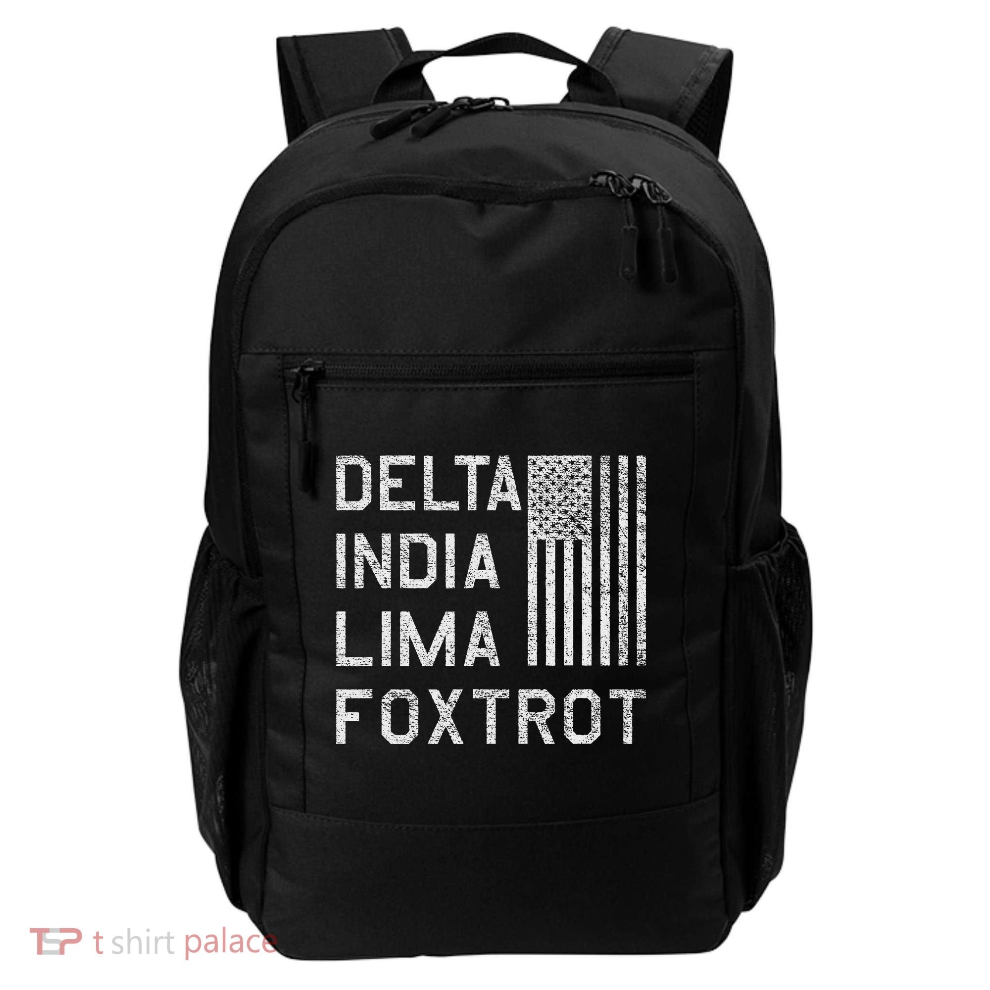 Dilf Dela India Lima Foxro Us Flag American Pario Backpack