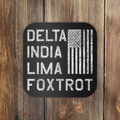 Dilf Dela India Lima Foxro Us Flag American Pario Coaster