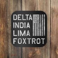 Dilf Dela India Lima Foxro Us Flag American Pario Coaster thumb 0