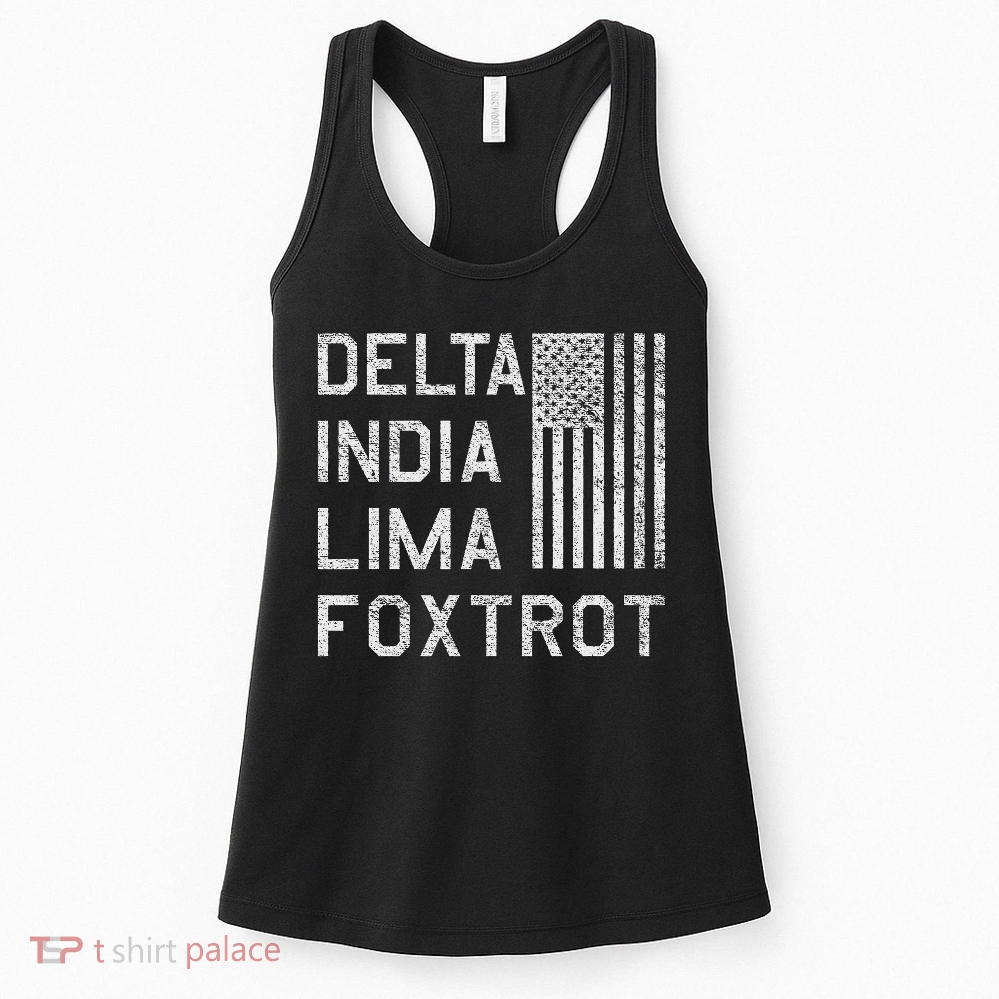 Dilf Dela India Lima Foxro Us Flag American Pario Women's Tank Top